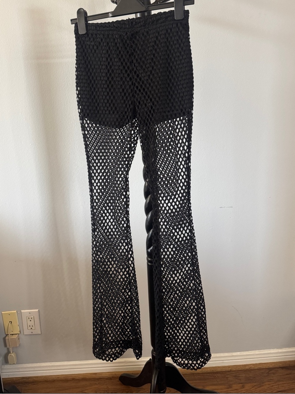 Rue21 Black Crochet Fishnet Swim Coverup Pants 30.T